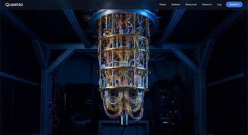 Gold-plated quantum computer cryostat with coaxial wiring.